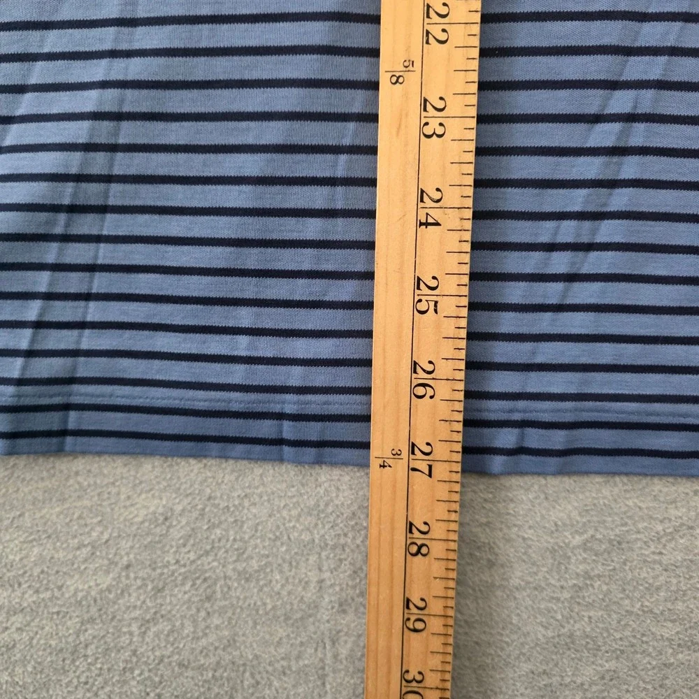 Polo Ralph Lauren Mens Large Classic Fit Blue Striped Short Sleeve Polo Shirt
